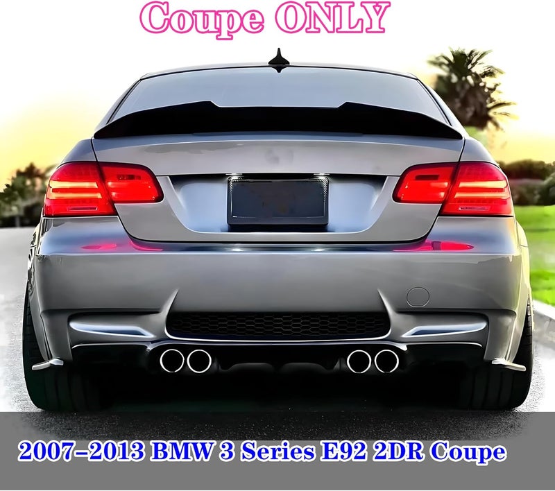 NeespoC Rear Trunk Spoiler Wing ABS Fit for BMW 3 Series E92 Coupe 2007-2013 2DR 328i/ 328xi/ 335i/ 335is/ 335xi/ M3 PSM Style Decklid Lip Exterior Accessories(Glossy Black) - Image 2
